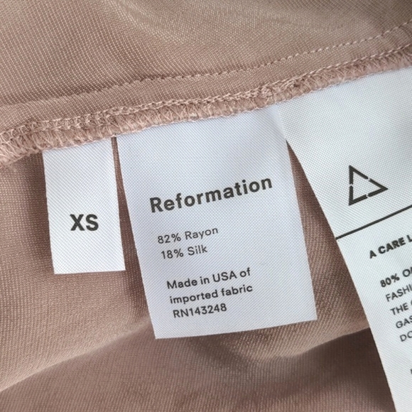 REFORMATION | Anoush Wrap Dress Silk Blend Velvet, Blush, Women's Size XS - Picture 11 of 15